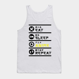 EAT SLEEP ANIME REPEAT Tank Top